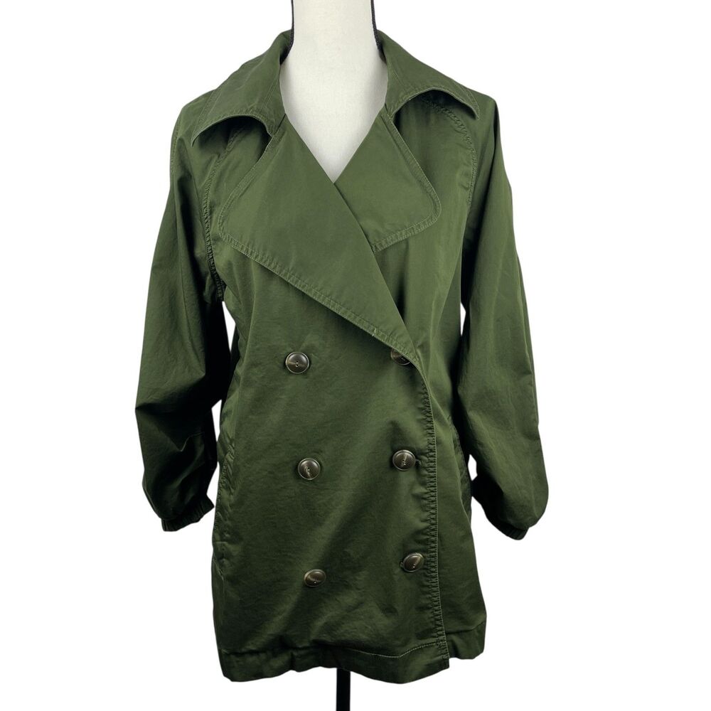 Cabi Women's Expedition Trench Coat Small Army Green Double Breasted Jacket